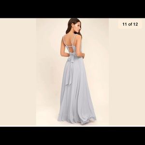 NWT Carte Blanche Light Gray Maxi Lulu’s Dress
